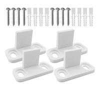 ULTECHNOVO Lot de 4 guides de sol pour porte coulissante de grange - En métal blanc - Avec vis pour portes coulissantes