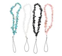 ULTECHNOVO Lot de 4 Lanières pour Téléphone Portable Perles Décoratives, Anti-perte, Corde à Suspendre Élégante, Accessoires Multifonctions pour Usage Quotidien, Coloris Variés, Taille