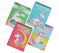 ULTECHNOVO Lot de 4 Livres de Dessin à Gratter pour Garçon et Filles Carnet de Papier à Gratter Coloré Feuilles Rouge Bleu Vert et Multicolore pour Activités Créatives et Maternelle