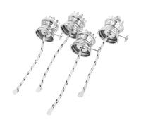 ULTECHNOVO Lot de 4 Mèches de Lampe à Pétrole en Coton avec Support Réglable, Brûleur en Alliage de Zinc, Mèche Ronde pour Lampes à Huile, pour Usage Intérieur et Extérieur, Décoration