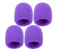 ULTECHNOVO Lot de 4 Protections de Microphone en Mousse Épaisse Lavables Violet Anneau Antidérapant, Bonnette Anti-Vent pour Micro à Main, pour Enregistrement et Karaoké Maison