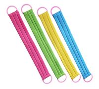 ULTECHNOVO Lot de 4 Serviettes Exfoliantes Dos en Coton et Polyester, Brosse de Bain Longue pour Massage, Nettoyage Peau, Prévention des Pores Obstrués, Usage Intérieur la Couleur Aléatoire
