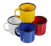ULTECHNOVO Lot De 4 Tasses à Eau En Émail Vintage 300 Ml, Tasse Rétro En Émail Multicolore, Résistantes Au Chaud, Pour Camping, Maison Et Restaurant