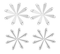 ULTECHNOVO Lot de 40 Pendentifs Cône en Alliage de Zinc Lisse, Breloques pour Création Bijoux Diy, Charms Métal Punk pour Colliers, Porte-clés, Bracelets, Accessoires Femme et Filles