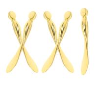 ULTECHNOVO Lot de 5 Bâtonnets de Massage Yeux en Alliage de Zinc Doré - Applicateurs Roll-On et Spatules pour Crème Contour des Yeux - Outil Portable pour Soin et Relaxation Cutanée au