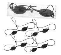 ULTECHNOVO Lot de 5 Cache-œil de Sécurité Laser Noir Réglable, Protection Oculaire UV LED Infrarouge pour Soins Peau à Domicile et Salon
