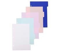 ULTECHNOVO Lot de 5 Intercalaires à Onglets A5 3 Trous en Plastique Robuste, Séparateurs Colorés pour Classeurs à Levier, Pages de Séparation pour Organisation Bureau et Études