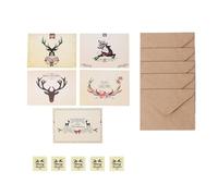 ULTECHNOVO Lot de 5 set de sets de Cartes Anciennes de Vœux de Noël Vintage Enveloppes en Papier Lisse Ensemble Multicolore pour Festival pour Envoyer Souhaits et Messages Festifs