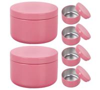 ULTECHNOVO Lot de 6 Boîtes à Bougies Rondes en Aluminium Rose Pots Hermétiques pour Huiles Essentielles Contenants de Parfum Polyvalents pour Aromathérapie DIY Bougies et Cosmétiques