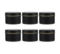 ULTECHNOVO Lot de 6 Boîtes Rondes en Fer-Blanc 4 Oz pour Bougies DIY, Contenant en Métal Vintage avec Couvercle, Pot à Bougie Pratique et Léger, pour Rangement D’Objets Artisanaux et Voyages