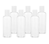 ULTECHNOVO Lot de 6 Bouteilles de Voyage Vides 100 Ml en Plastique Transparent Bouchon Blanc Étanche Flacons de Toilette Rechargeables pour Shampoing Lotion et Gel pour Voyage et Soins
