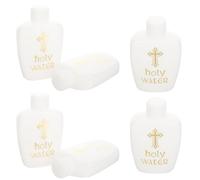 ULTECHNOVO Lot De 6 Bouteilles d'eau Bénite Blanches Contenants Religieux pour Invités Bouteilles pour Exorcisme Contenants d'eau Bénite Étiquettes Anti-Fuites en Plastique