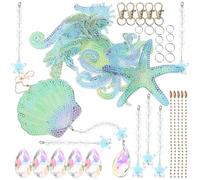 ULTECHNOVO Lot de 6 Carillons Éoliens DIY à Suspendre Kit d'art Suspendu de Diamant Décoration Légère et Colorée pour Jardin Chambre et Fenêtre Bricolage Créatif