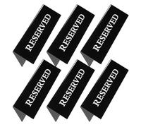 ULTECHNOVO Lot de 6 Panneaux « Réservé » en Acrylique Noir Texte Blanc, Format 20 X 7 Cm, Chevalets Triangulaires Réutilisables pour Réservation de Tables et Chaises en Restaurant, Mariage