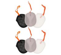 ULTECHNOVO Lot de 6 Pochettes à Savonnette en Filet Moussant Ovales Couleurs Blanc Gris Noir Paquet à Savonnette Exfoliant Séchage Rapide Voyage et Salle de Bain Filet Nettoyant pour