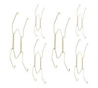 ULTECHNOVO Lot de 6 Supports D'assiettes Invisibles en Métal W-type, Crochets Muraux pour Assiettes 4-8 Pouces, Multi-tailles, Support Décoratif et Fonctionnel Cuisine et Salle à Manger,