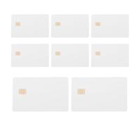 ULTECHNOVO Lot de 8 Cartes d'Identité PVC Blanches 4442 Puce Intégrée Résistantes à L'Eau Compatibles Imprimantes Jet d'Encre Badges Vierges Recto Verso pour Identification et Accès