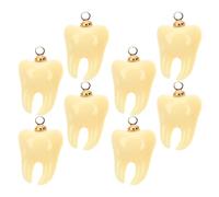 ULTECHNOVO Lot de 8 Pendentifs en Résine de Dent Trou Suspendre, Breloques Mignonnes pour Colliers et Bracelets, Accessoires DIY pour Fabrication de Bijoux et Porte-clés, Charms Fantaisie