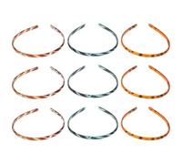 ULTECHNOVO Lot de 9 Bandeaux Fins en Plastique Antidérapants avec Dents Intégrées Bandeaux pour Maquillage et Lavage du Visage Couleurs Café Vert Foncé et Ambre Accessoires Pratiques