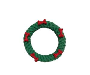 ULTECHNOVO Mâcher pour Chien Cercle de Coton Vert Tressé Interactif pour Développement Intellectuel Présent de Noël la Maison Boutique
