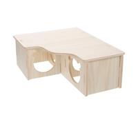 ULTECHNOVO Maison en Bois Multi-Chambres pour Hamster Cage Labyrinthe, Espace Privé et Plateforme pour Petits Animaux comme Chinchilla