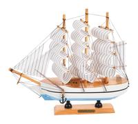 ULTECHNOVO Maquette de Voilier en Bois 24 Cm Décoration Méditerranéenne pour Bureau et Maison, Modèle de Bateau Nautique Socle Couleur Aléatoire, Présent Original pour