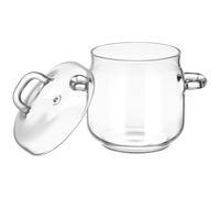 ULTECHNOVO Marmite en Verre 350ml avec Couvercle Résistant à Haute Température, Bol Vapeur Multifonction pour Cuisson, Cuisson la Vapeur et Soupe, Ustensile Cuisine pour Maison