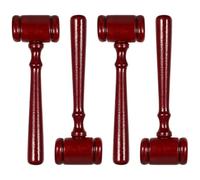 ULTECHNOVO Marteaux de Juge en Bois Rouge 4 Pièces Petit Maillet en Bois Finition Lisse Noiseur Fort pour Ventes aux Enchères Rôle Judiciaire Bureau