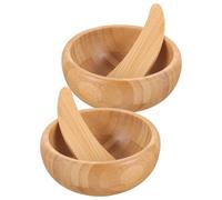 ULTECHNOVO Mélangeur pour Masque Facial 2 Pièces en Beige avec Spatule, Outil Cosmétique DIY pour Soins du Visage à Domicile et Institut, Applicateur Naturel pour Mélanges Homogènes, Kit