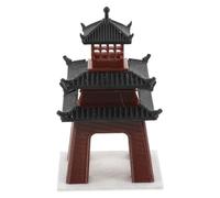 ULTECHNOVO Miniature Pagode Asiatique Traditionnelle en Plastique Marron | Architecture Chinoise Rétro, Figurine Micro Paysage, Usage Intérieur, Décoration Zen Maison Asiatique