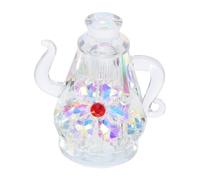 ULTECHNOVO Miniature Teapot Ornament Cristal avec Inlays Floraux Statue pour Décoration de Table Centre de Table Artisanal pour Salon et Bureau