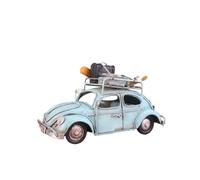 ULTECHNOVO Modèle de Voiture Vintage en Fer Bleu pour Décoration de Bureau et Maison Finition Plaquée Unique, Ornement Créatif pour Espace Intérieur