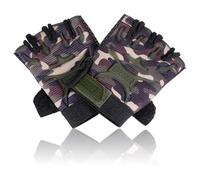 ULTECHNOVO Moufles de Cyclisme Verts pour Garçon et Filles Demi-Doigts Tissu Pratique et Antidérapant, pour Sports de Plein Air et Escalade