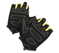 ULTECHNOVO Moufles Demi-Doigts de Cyclisme Respirants Paume Renforcée | Cuir, Silicone et Mesh, Poignet Réglable, Absorption des Chocs, pour Trekking, Fitness et Vélo