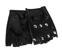 ULTECHNOVO Moufles Demi-Doigts Steampunk Unisexes en Cuir PU Noir avec Rivets Métalliques Anticorrosion, Légers et Respirants pour Moto, Cyclisme, Escalade et Sports D’extérieur