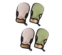 ULTECHNOVO Moufles Exfoliants Corps Lot De 4, Taille Unique, Double Face, Serviette De Massage De Bain Pour Peau Sensible, Réutilisables, Adaptés Pour Visage, Dos Et Bras, Accessoires De Salle De Bain