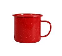ULTECHNOVO Mug à Café Émaillé Rouge, Style Archaïque, Motif Étoilé | Émail Résistant à Décoloration, aux Éclats Taches, Présent Maison pour Noël, Usage Quotidien