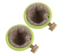 ULTECHNOVO Nid Lot de 2 Pièces en Plastique Vert pour Oiseaux avec Support et Doublure en Coton, Facilite L'entrée Sortie des Parents, Isolant, pour Cage à Oiseaux pour Diamants Mandarins