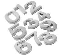 ULTECHNOVO Numéros de Maison Autocollants Argentés en Abs pour Extérieur, Installation Simple et Design Auto-adhésif, Pack de 10pcs pour Appartements et Bureaux