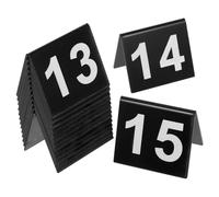 ULTECHNOVO Numéros de Table en Acrylique Double Face 15 Pièces, Marqueurs Noirs Chiffres Blancs 1-15, Accessoires pour Scène de Crime et Restaurant, Kit Compact pour Signalisation de Table