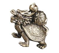 ULTECHNOVO Ornement de Bureau Dragon Tortue Laiton Vintage Petite Statuette Décorative Compacte Sculpture pour Décoration Intérieure