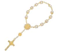 ULTECHNOVO Ornement de Voiture Pendentif Chapelet en Perles Synthétiques Dorées et Argentées, Accessoire Suspendu pour Rétroviseur, Décoration Intérieure Élégante pour Véhicule, Breloque