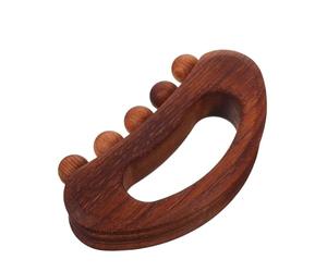 ULTECHNOVO Outil de Massage Gua Sha avec Poignée Courbée en Bois de Hêtre Massif et Cinq Billes pour Relaxation Musculaire et Thérapie Manuelle du Corps
