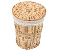 ULTECHNOVO Panier à Linge Tissé Main Panier de Rangement Multifonctionnel Couvercle Matériau Naturel pour Chambre d'Garçon et Rangement de Vêtements et Jouets
