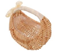 ULTECHNOVO Panier de Demoiselle d'Honneur en Osier Tressé à la Main avec Anse Petit Panier à Fleurs pour Cérémonie de Mariage Léger et Réutilisable pour Cortège Nuptial