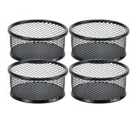 ULTECHNOVO Panier de Rangement pour Trombones en Fer Noir, Résistant aux Rayures, Design Empilable en Maille, Lot de 4 Pièces pour Bureau et Espace de Travail