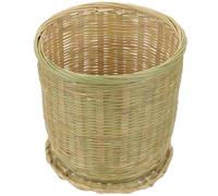 ULTECHNOVO Panier en Bambou Tressé avec Couvercle, 25 X 20 Cm, Panier de Rangement Polyvalent pour Jouets et Articles Divers, Corbeille à Déchets Naturelle pour Maison Cuisine, Design