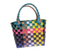 ULTECHNOVO Panier Tressé PVC avec Anse Cabas de Rangement Multifonction pour Pique Fruits et Plage et Facile à Transporter