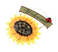 ULTECHNOVO Panneau de Bienvenue Fer Suspendu avec Ornement Tournesol Plaque de Porte Décorative pour Entrée ou Mur Intérieur