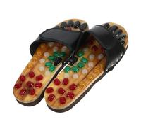 ULTECHNOVO Pantoufles de Massage en Pierre, Noir, Taille 43-44